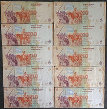 Load image into Gallery viewer, 10 x Argentina 10 Pesos Banknotes
