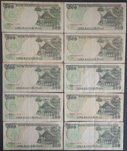 Load image into Gallery viewer, 10 x Indonesia 500 Rupiah Banknotes
