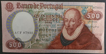 Load image into Gallery viewer, Portugal 500 Escudos Banknote 1979
