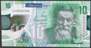 Northern Ireland 10 Pounds Danske Bank Banknote (2017) Prefix AA