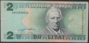 Lithuania 2 Litu Banknote