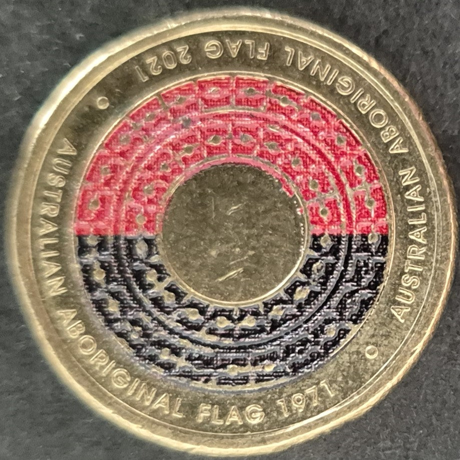 Aboriginal Flag 1971 Two Dollar Red Black Coin 2021