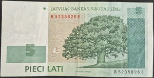 Latvia 5 Lati Banknote