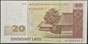 Latvia 20 Lati Banknote