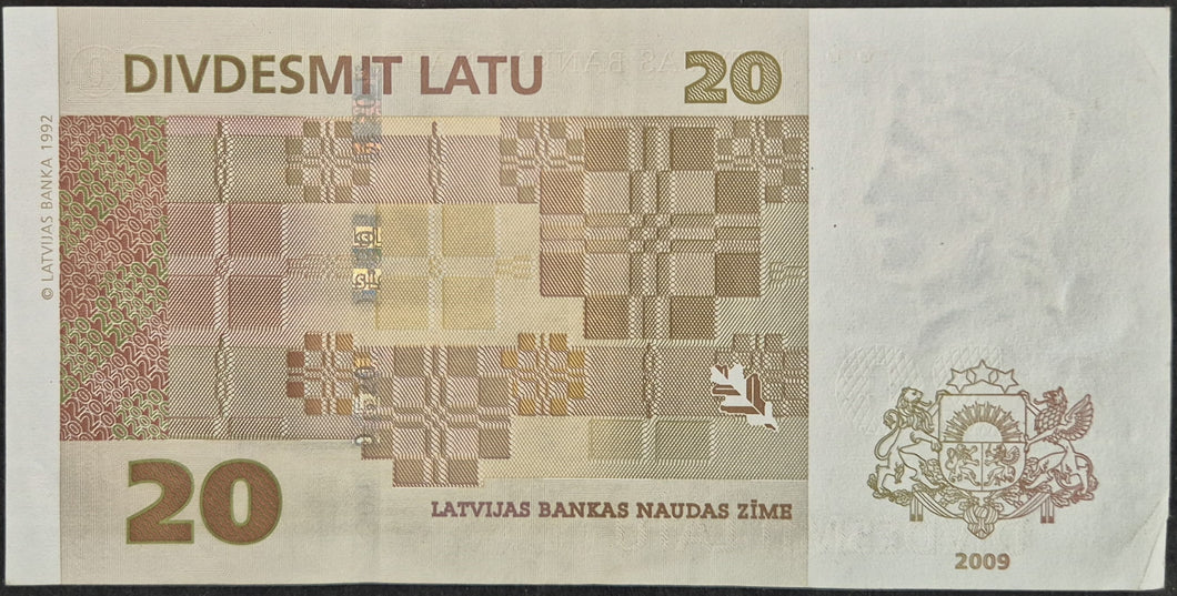 Latvia 20 Lati Banknote