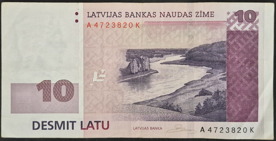 Latvia 10 Lati Banknote