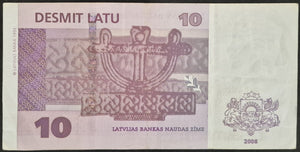 Latvia 10 Lati Banknote