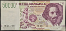 Load image into Gallery viewer, Italy 50 000 Lire Banknote
