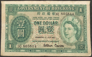 Hong Kong One Dollar Banknote