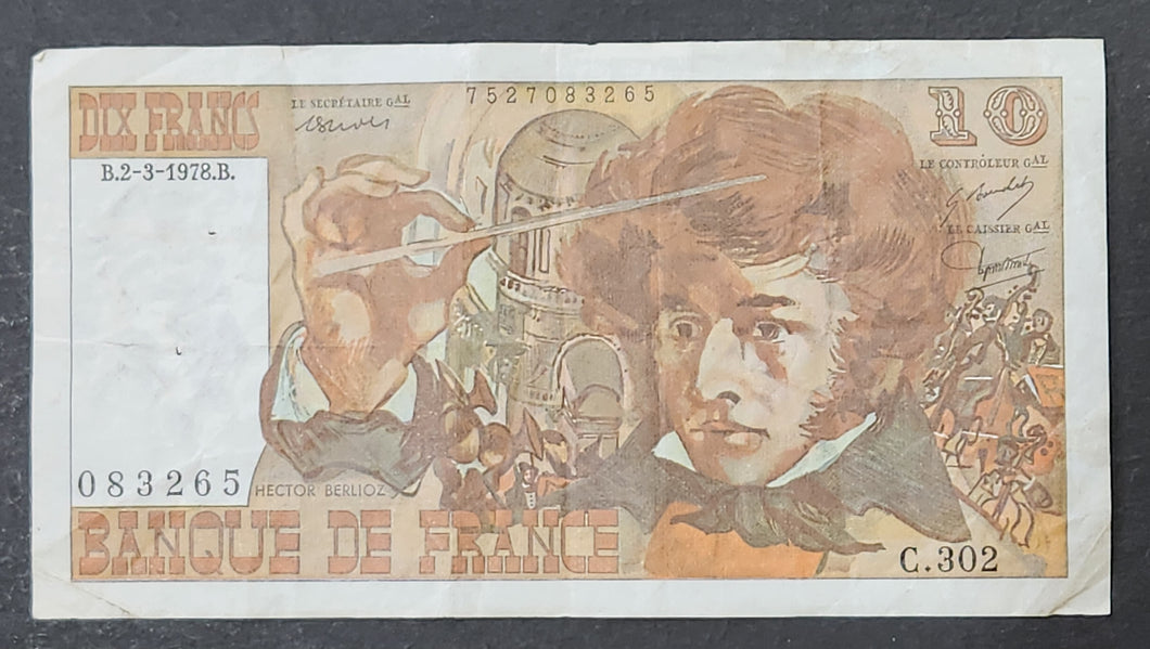 France 10 Francs Banknote 1978