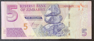 Zimbabwe Five Dollars Bond Note