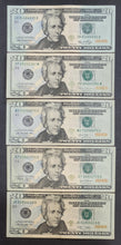 Load image into Gallery viewer, United States 5 Twenty Dollar Banknotes
