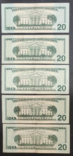 Load image into Gallery viewer, United States 5 Twenty Dollar Banknotes
