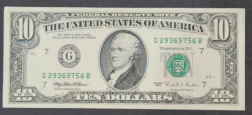 United States 10 Dollar Banknote 1995