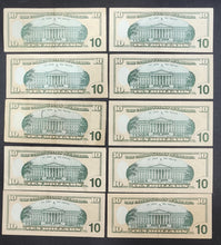 Load image into Gallery viewer, United States 10 Ten Dollar Banknotes
