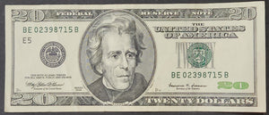 1999 United States 20 Dollar Banknote