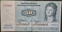 Load image into Gallery viewer, Denmark 50 Kroner Banknote (1972)
