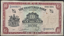 Load image into Gallery viewer, Hong Kong The Chartered Bank Ten Dollars Circulated 1962-1970
