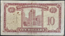 Load image into Gallery viewer, Hong Kong The Chartered Bank Ten Dollars Circulated 1962-1970
