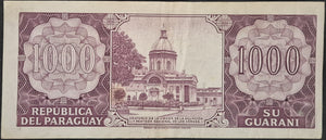 Paraguay 1000  Guaranies Banknote