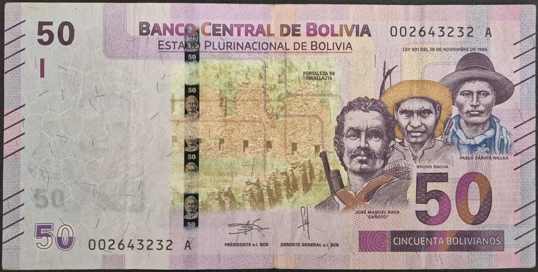 Bolivia 50 Bolivianos Banknote