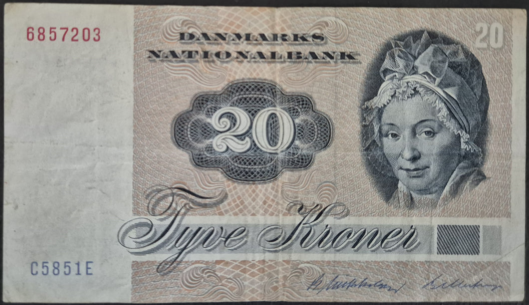 Denmark 20 Kroner Banknote (1972)