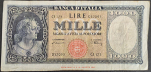 Italy 1000 Lire 1947 Circulated Banknote