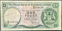 Load image into Gallery viewer, Scotland 1 Pound Banknote Royal Bank of Scotland 1976
