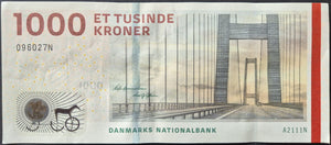 Denmark 1000 Kroner Banknote Bridge Series aUNC