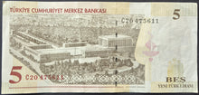 Load image into Gallery viewer, Turkey 5 Lira Banknote

