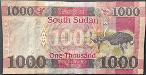 South Sudan 1000 Pound Banknote