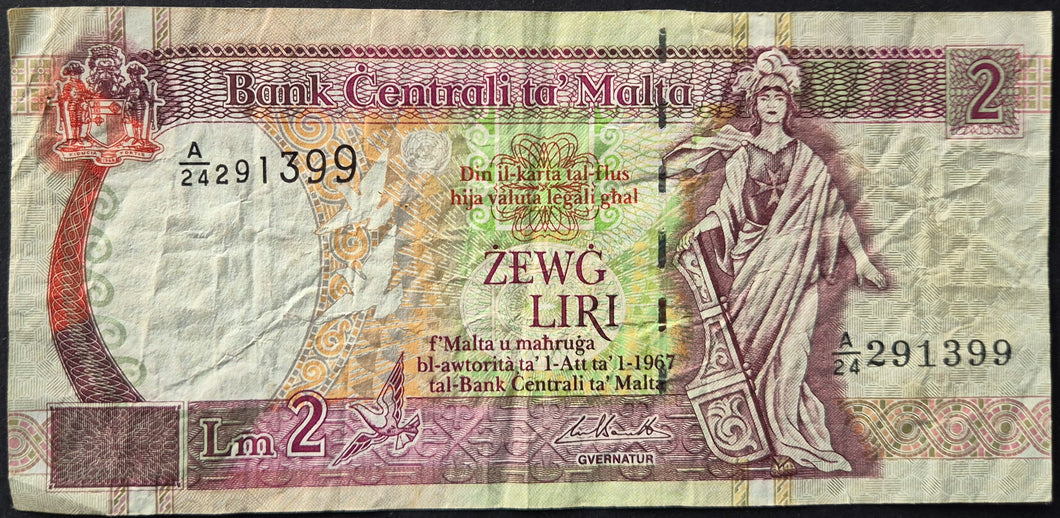Malta 2 Liri Banknote