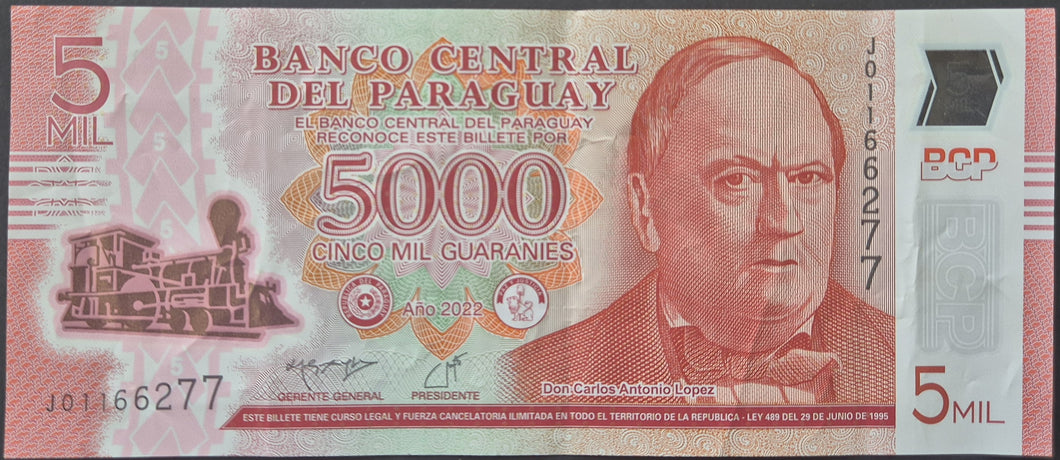 Paraguay 5000 Guaranies Banknote