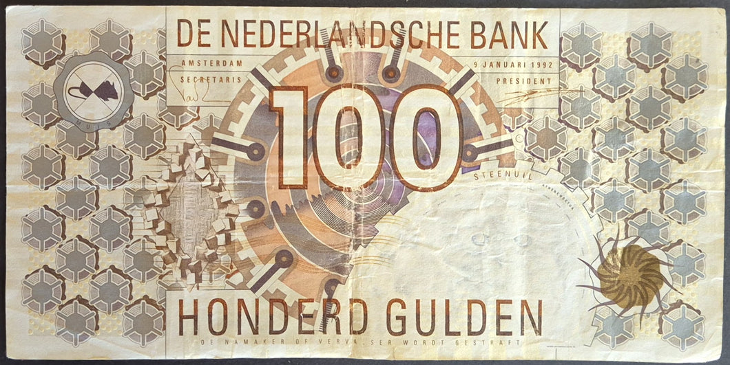 Netherlands 100 Guilder Banknote
