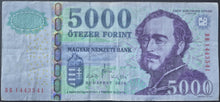 Load image into Gallery viewer, Hungary 5,000 Forint Banknote
