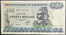 Load image into Gallery viewer, Zimbabwe 1994 20 Dollars Banknote
