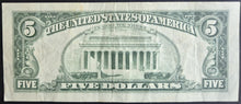 Load image into Gallery viewer, United States 5 Dollar Banknote Vintage 1974

