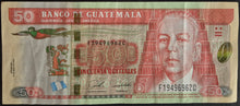 Load image into Gallery viewer, Guatemala 50 Quetzal Banknote
