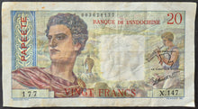 Load image into Gallery viewer, Tahiti Banque de I' Indochine 20 Francs Banknote
