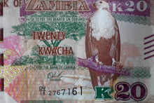 Load image into Gallery viewer, Zambia 20 Kwacha Banknote
