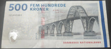Load image into Gallery viewer, Denmark 500 Kroner Banknote Bridge Series version 2
