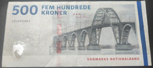 Denmark 500 Kroner Banknote Bridge Series version 2