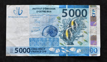 Load image into Gallery viewer, French Polynesia 5,000 Francs Banknote

