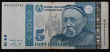 Load image into Gallery viewer, Tajikistan 5 Somoni Banknote
