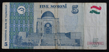Load image into Gallery viewer, Tajikistan 5 Somoni Banknote
