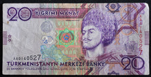 Load image into Gallery viewer, Turkmenistan 20 Manat Banknote (2009)

