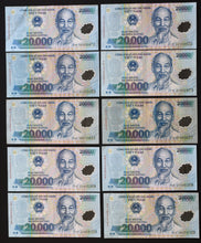 Load image into Gallery viewer, Vietnam 20,000 Dong Banknotes x 10
