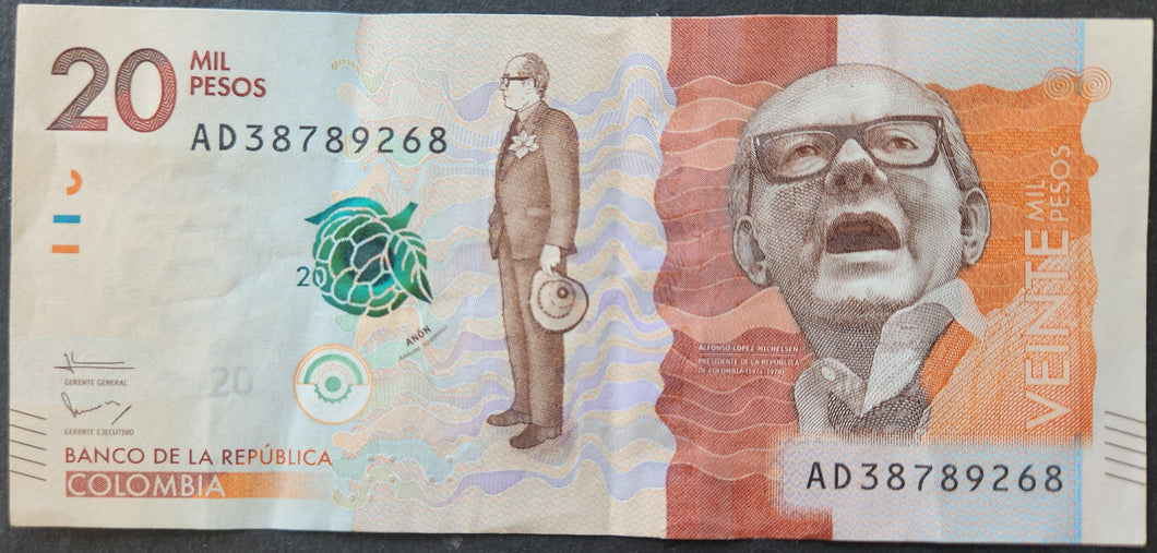 Colombia 20,000 Pesos Banknote