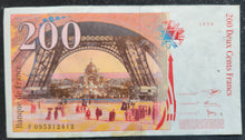 Load image into Gallery viewer, France 200 Francs Banknote 1999
