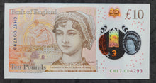Load image into Gallery viewer, England 10 Pounds Banknote Polymer
